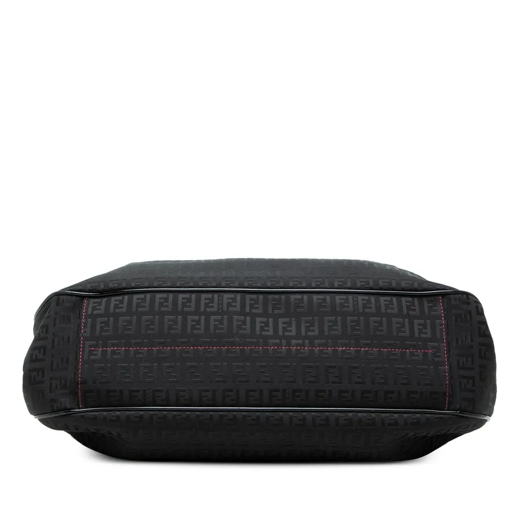Fendi Zucchino Canvas Shoulder Bag Black Very good - Inside View