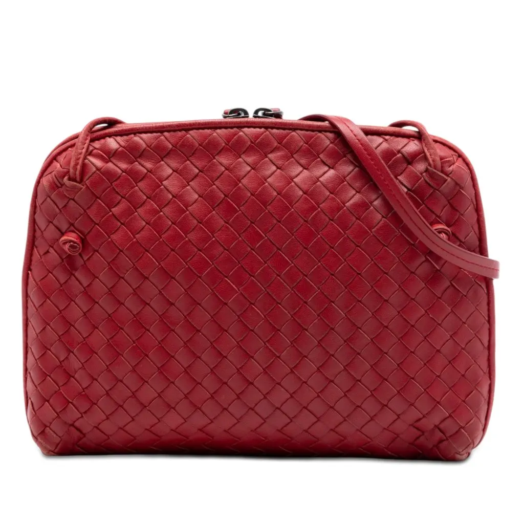 Bottega Veneta Nappa Intrecciato Nodini Crossbody Red Leather Very good - Front View