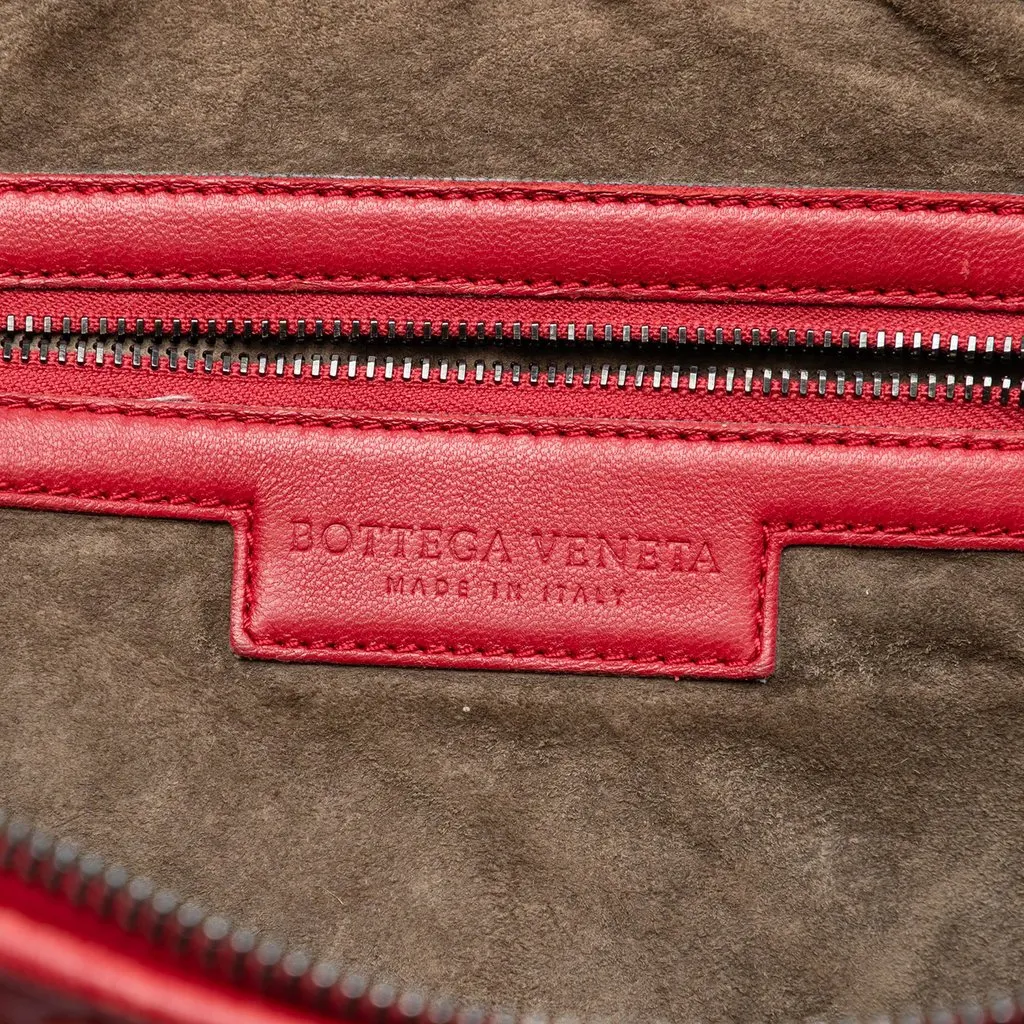 Bottega Veneta Nappa Intrecciato Nodini Crossbody Red Leather Very good - Box View