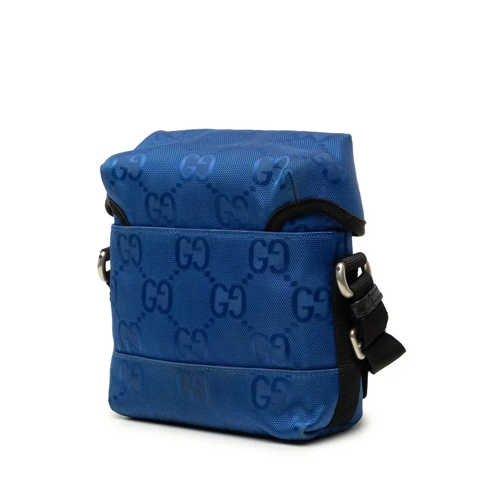 Gucci Off The Grid GG Econyl Messenger Bag Blue Polyamide Very good - Back View