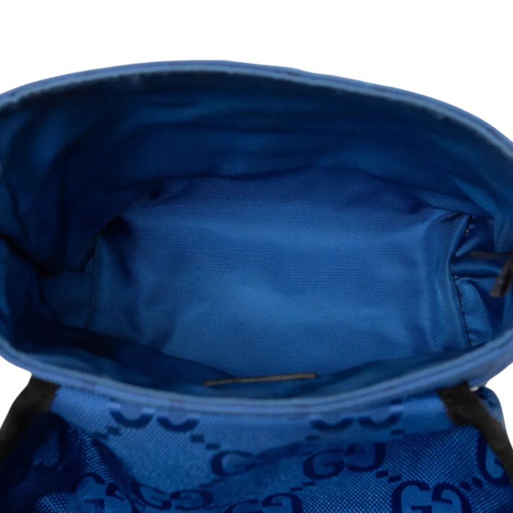 Gucci Off The Grid GG Econyl Messenger Bag Blue Polyamide Very good - Model View