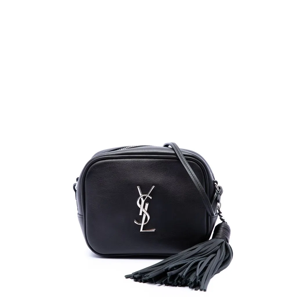 Saint Laurent Calfskin Monogram Blogger Bag Black Leather Very good - Front View