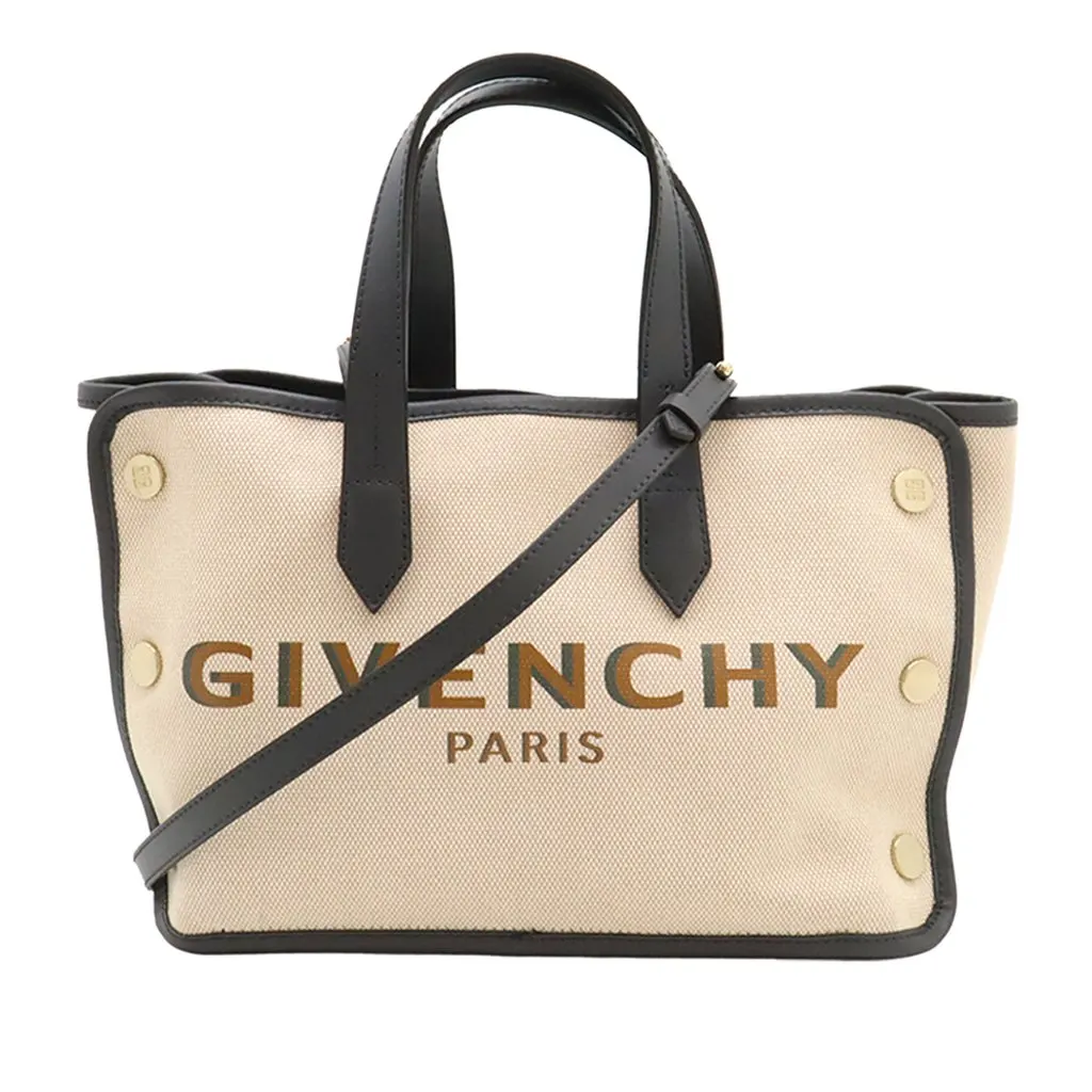 Givenchy Mini Canvas Bond Satchel Beige Very good - Front View