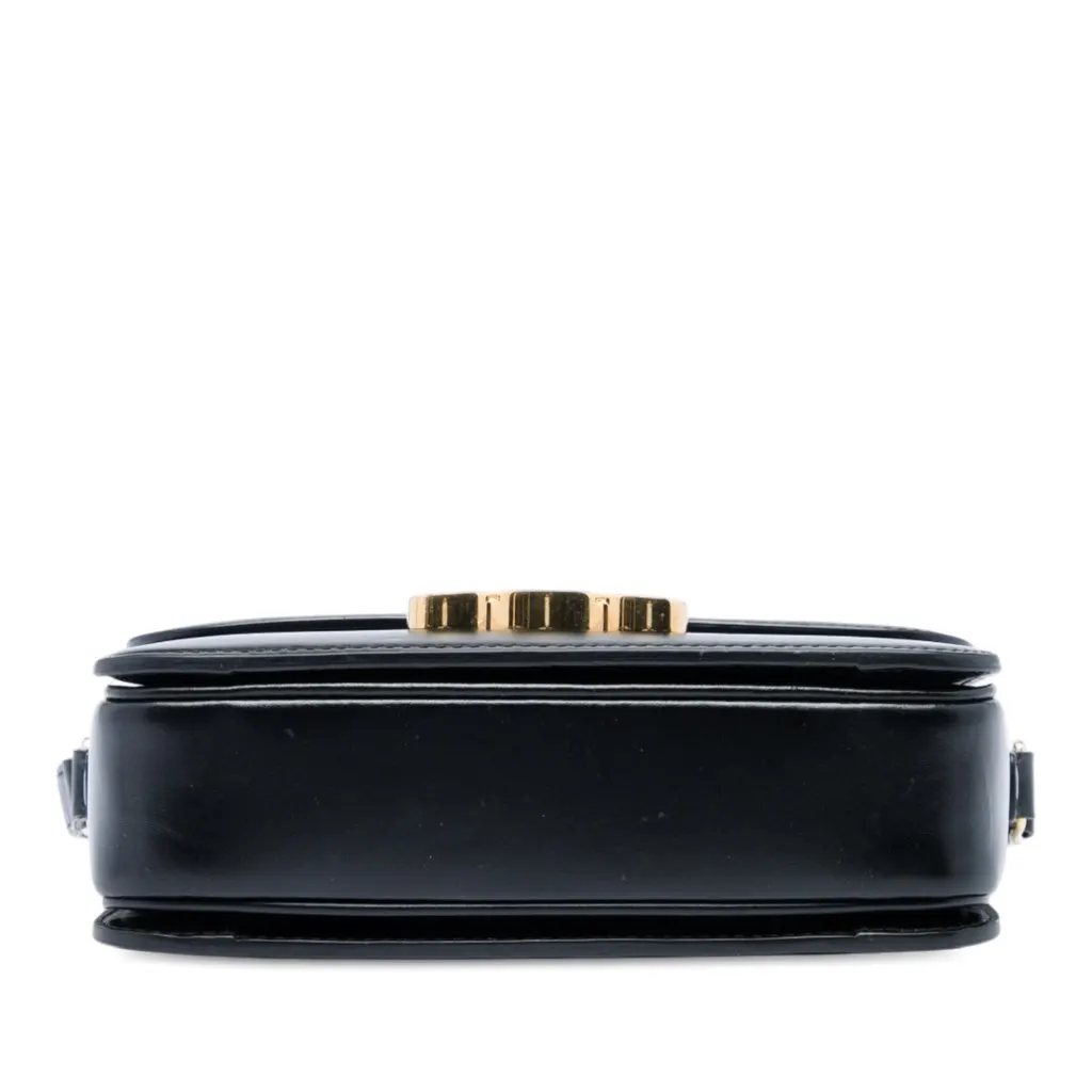 Celine Teen Shiny Calfskin Triomphe Crossbody Black Leather Good - Inside View