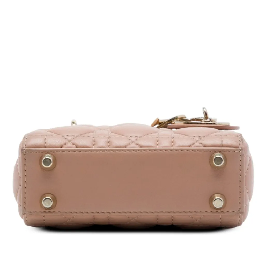 Dior Micro Lambskin Cannage Lady Dior Brown Leather Very good - Inside View