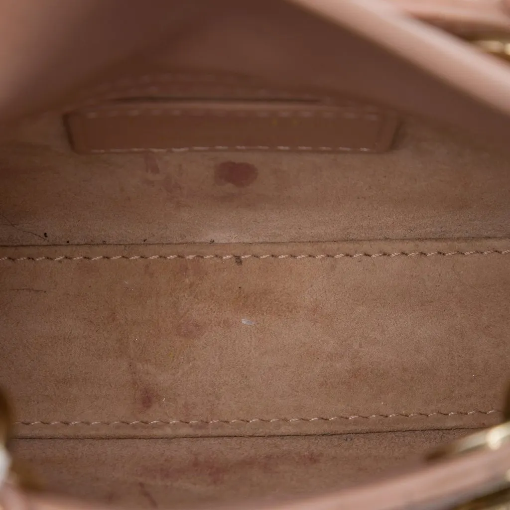 Dior Micro Lambskin Cannage Lady Dior Brown Leather Very good - Model View