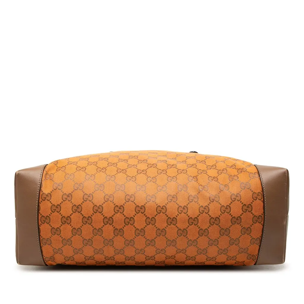 Gucci GG Canvas Web Tote Orange Canvas Good - Inside View