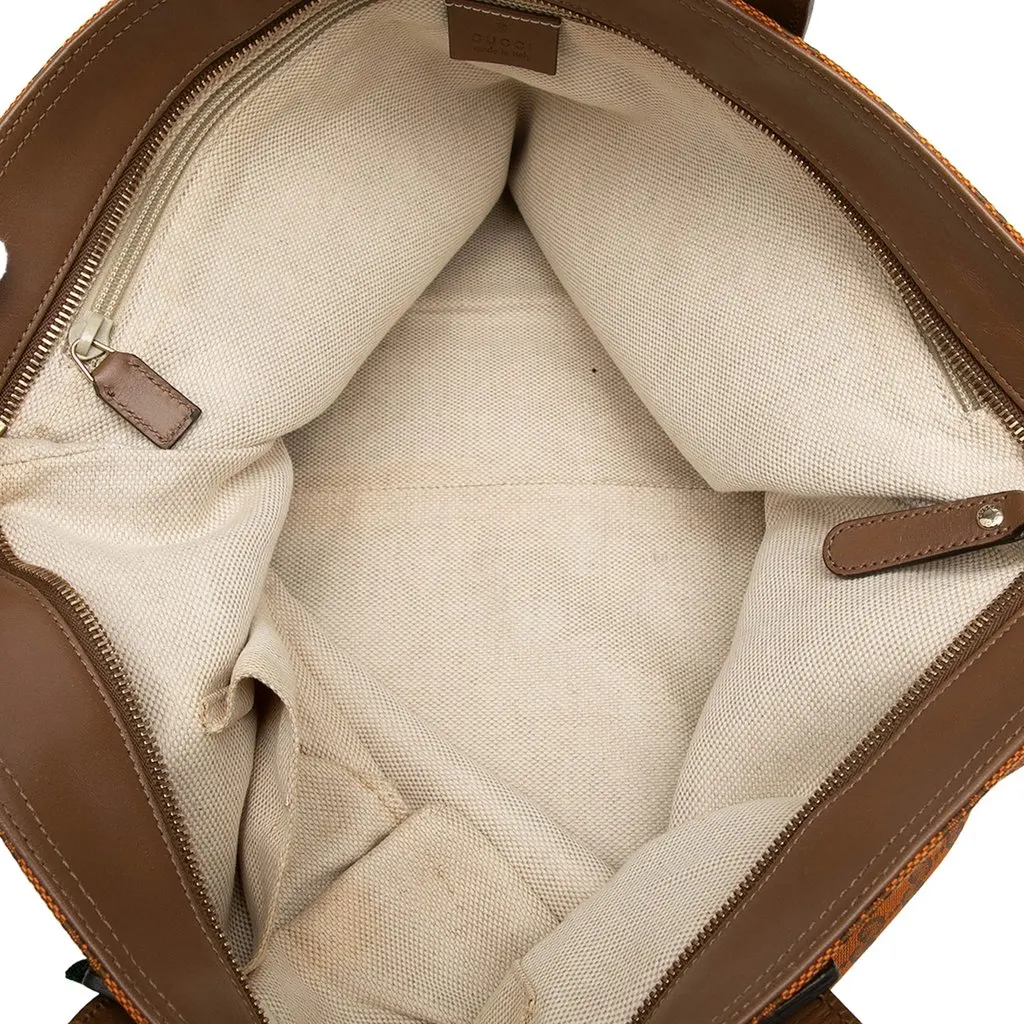 Gucci GG Canvas Web Tote Orange Canvas Good - Model View