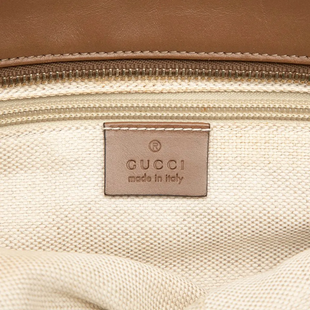 Gucci GG Canvas Web Tote Orange Canvas Good - Box View