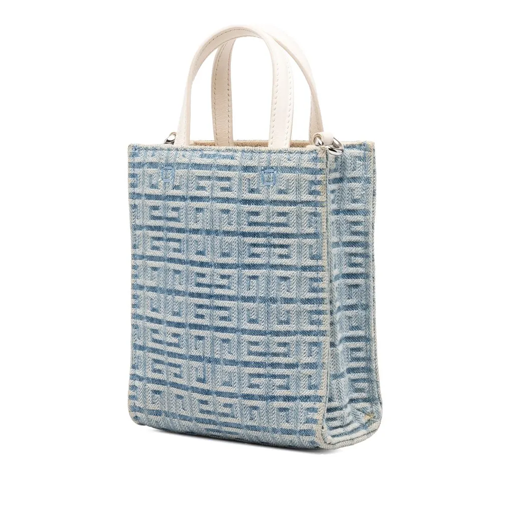 Givenchy Mini Denim Vertical G Tote Blue Denim Very good - Back View