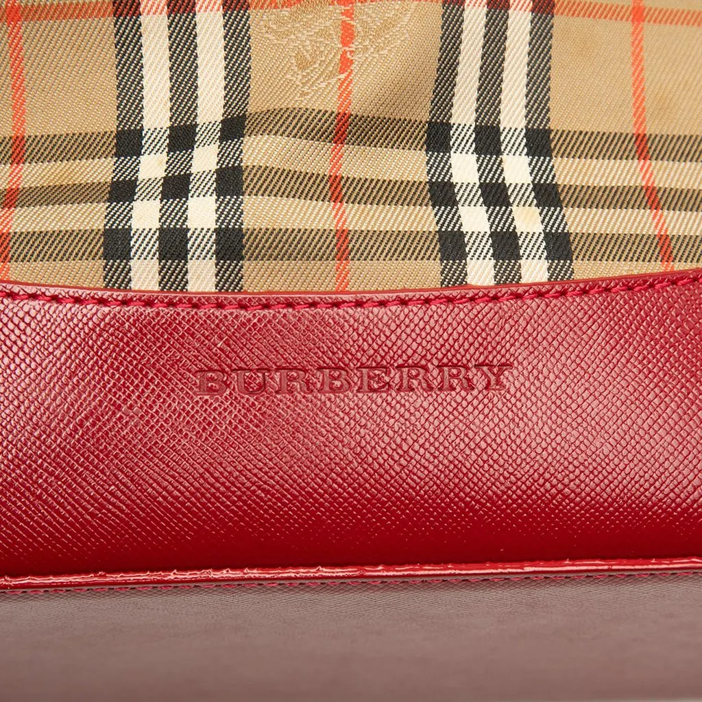 Burberry Haymarket Check Canvas Tote Beige Very good - Box View