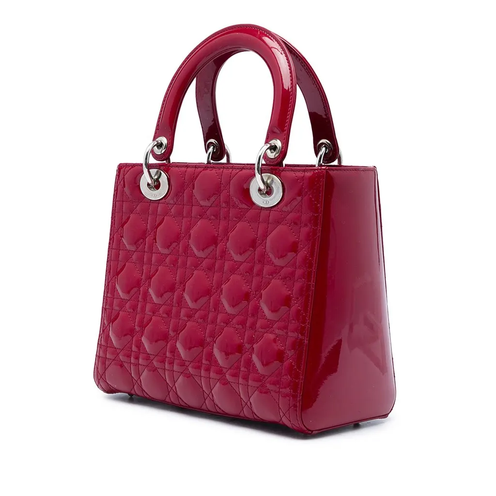 Dior Medium Patent Cannage Lady Dior Red Leather Very good - Back View