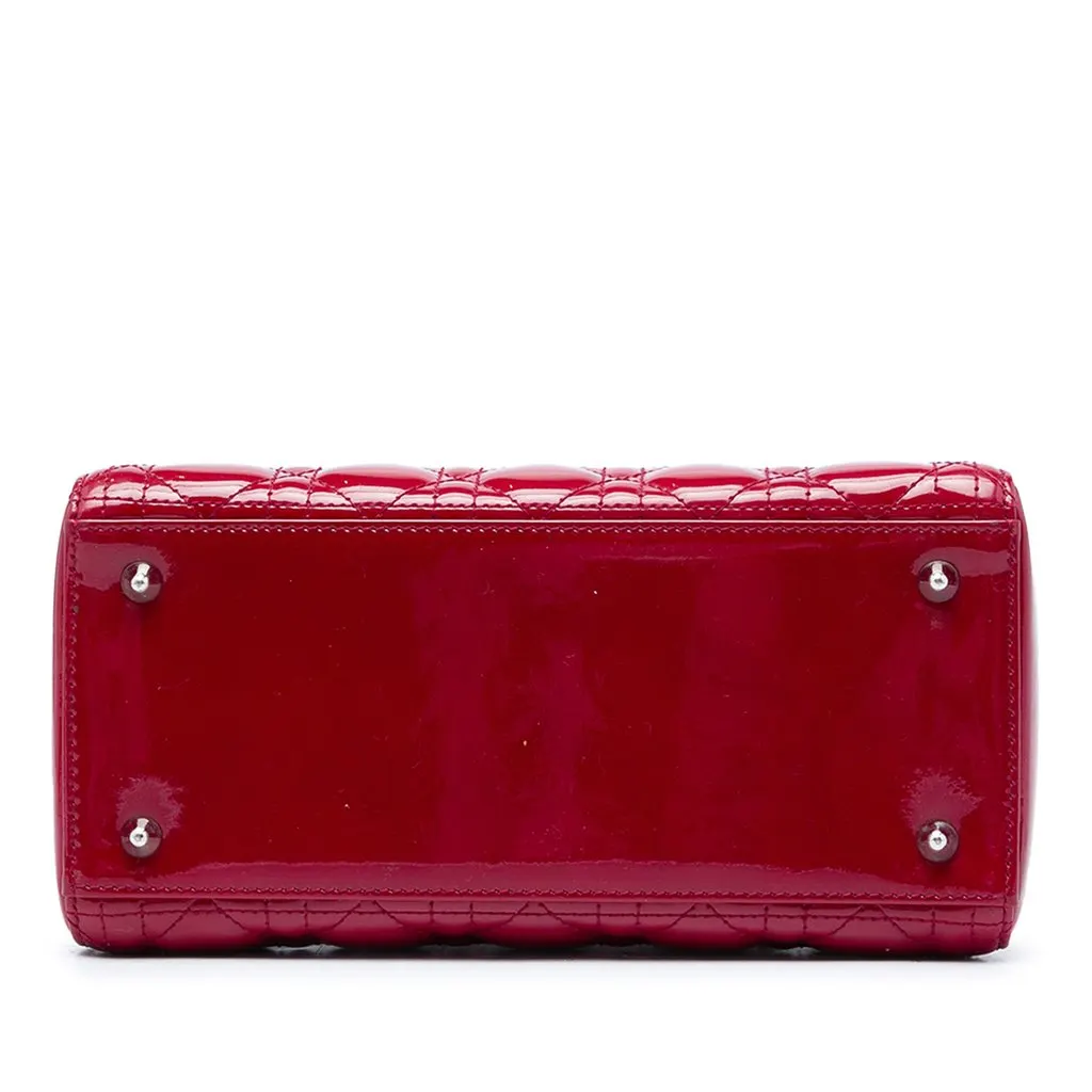 Dior Medium Patent Cannage Lady Dior Red Leather Very good - Inside View
