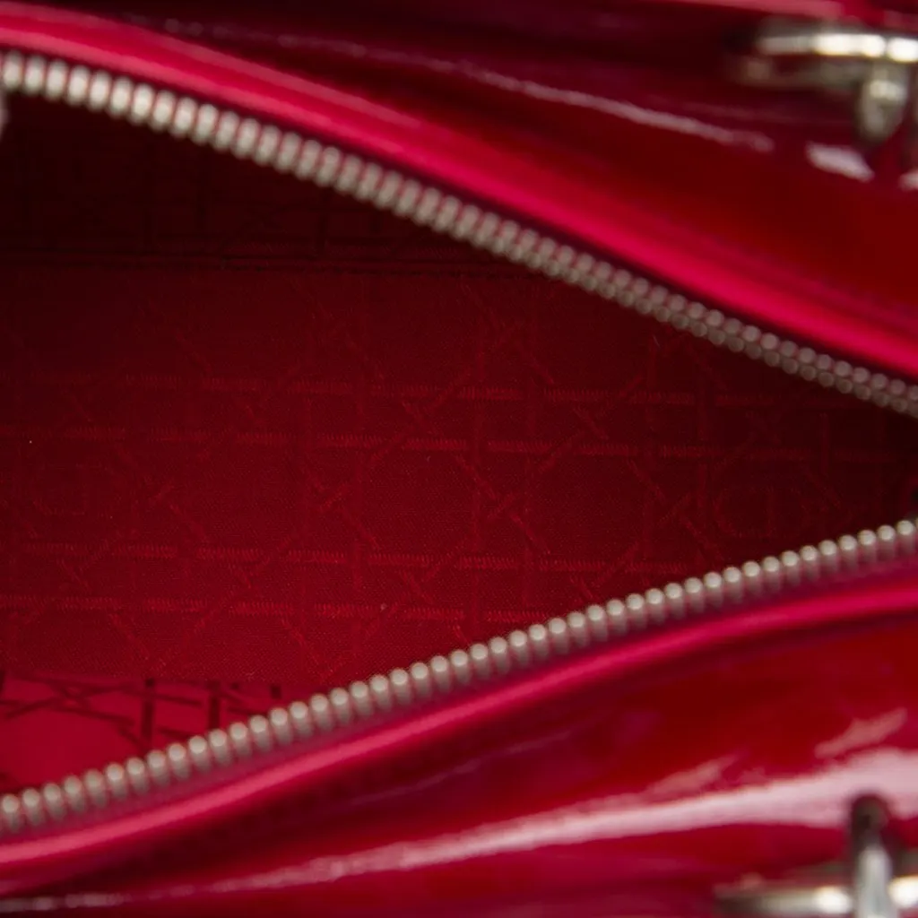 Dior Medium Patent Cannage Lady Dior Red Leather Very good - Model View