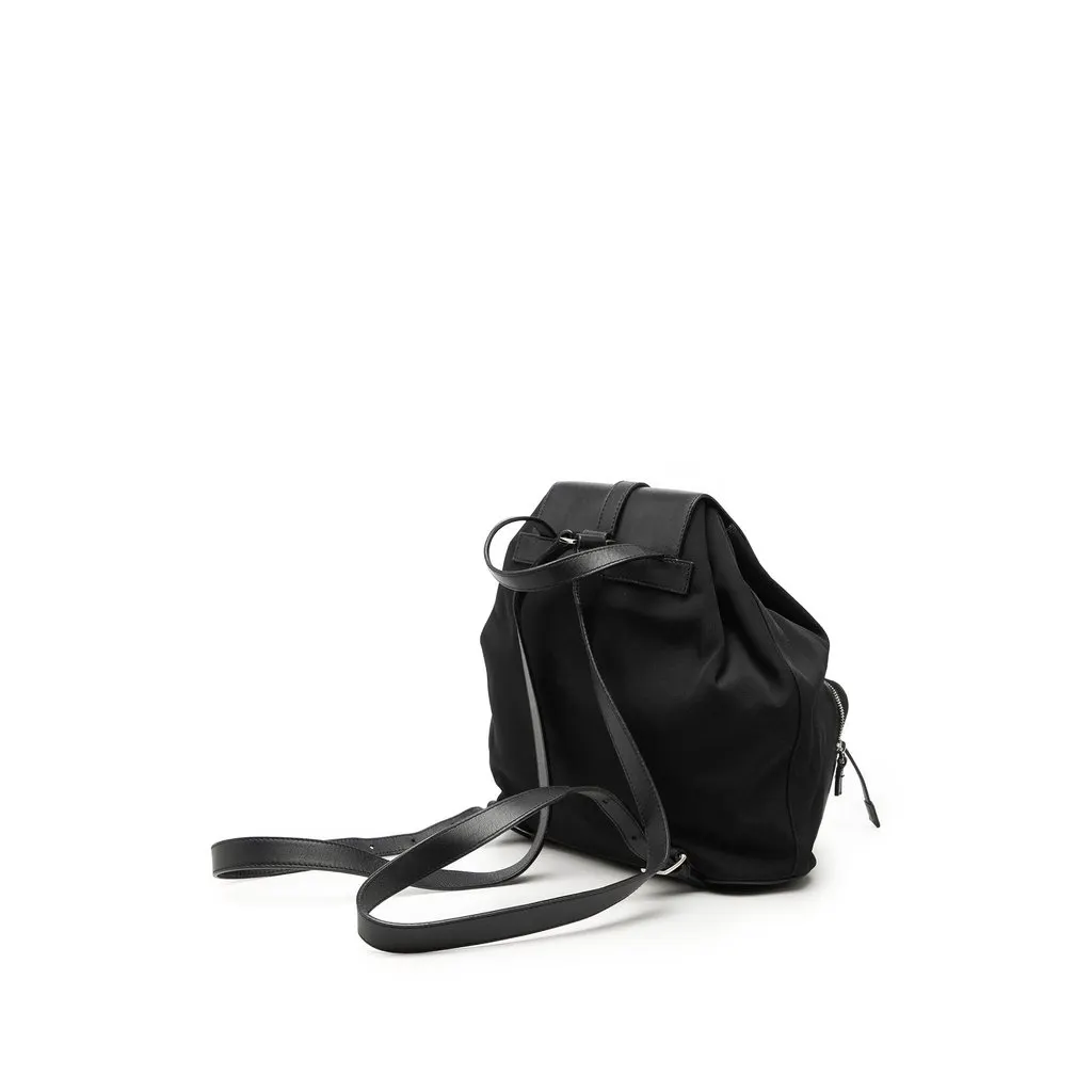 Gucci Canvas and Calfskin Jackie Drawstring Backpack Black Very good - Back View