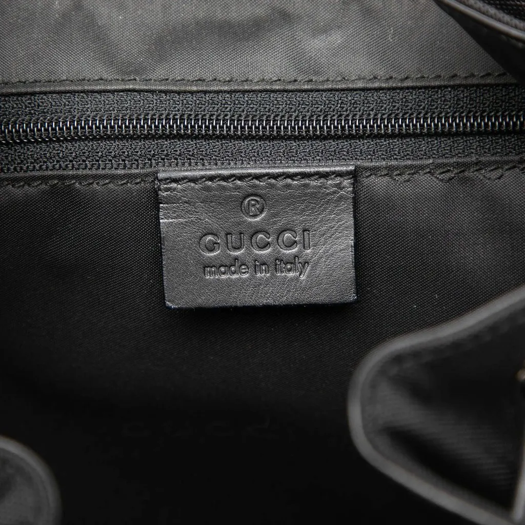 Gucci Canvas and Calfskin Jackie Drawstring Backpack Black Very good - Box View