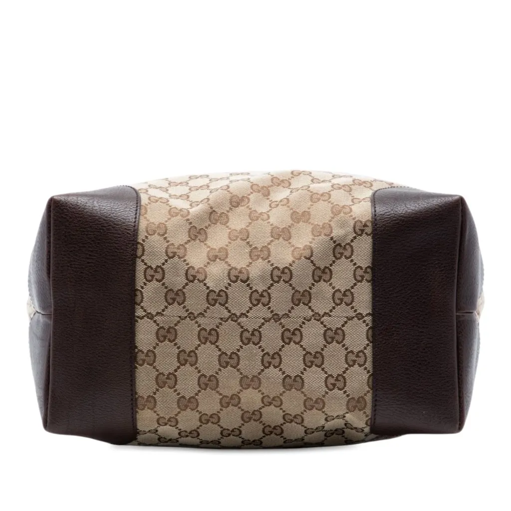 Gucci GG Canvas and Crocodile Embossed Calfskin Secret Handbag Beige Very good - Inside View