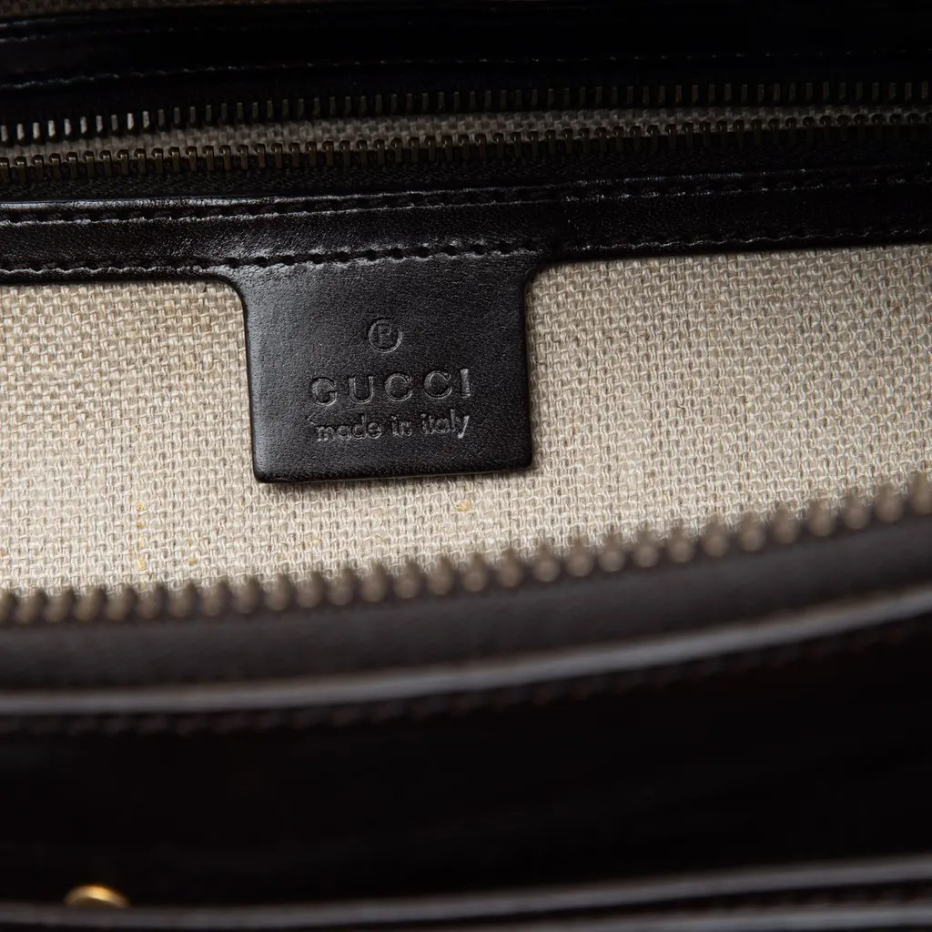 Gucci GG Canvas and Crocodile Embossed Calfskin Secret Handbag Beige Very good - Box View