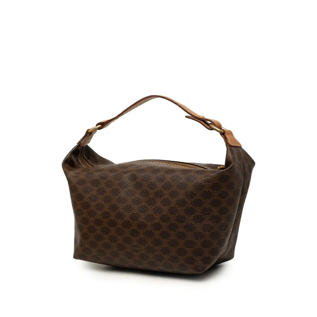 Celine Macadam Coated Canvas Handbag Brown Very good - Back View