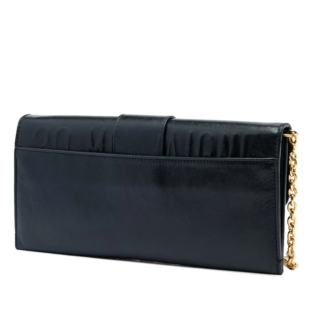 Dior Leather Montaigne 30 Clutch with Chain Black Leather Very good - Back View
