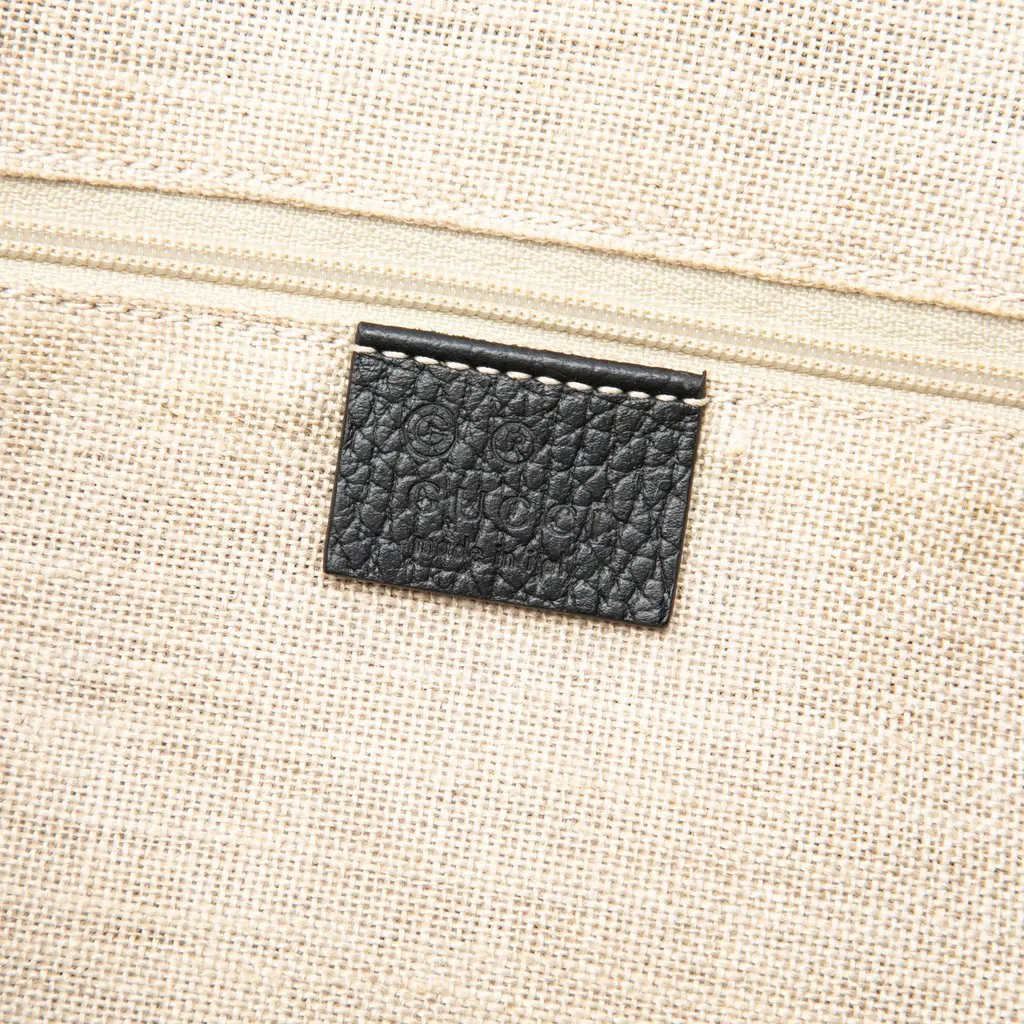 Gucci Medium Calfskin GG Charm Dome Satchel Black Leather Good - Box View