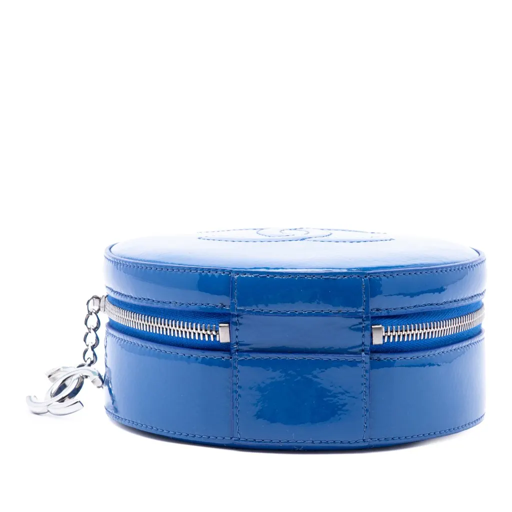 Chanel CC Patent Round As Earth Bag Blue Leather Very good - Inside View