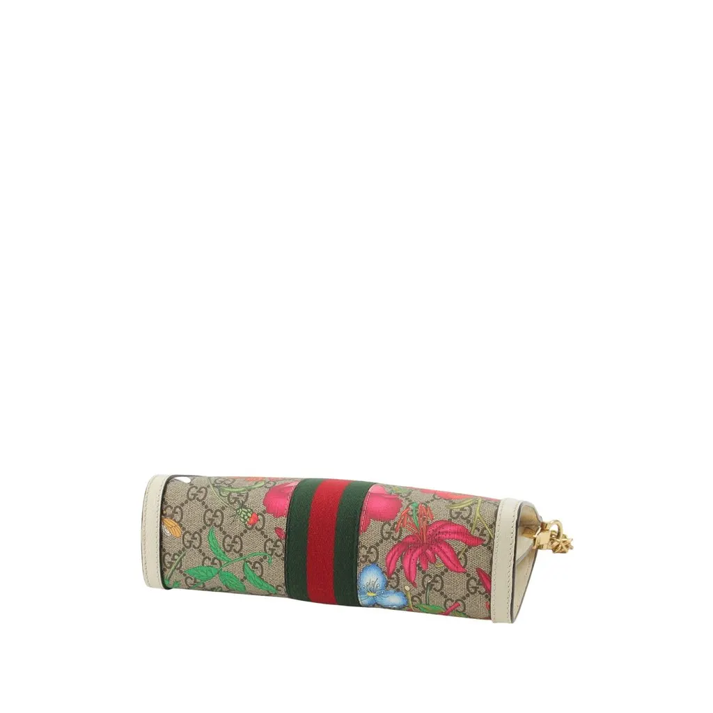 Gucci Small GG Supreme Flora Web Ophidia Chain Crossbody Beige Very good - Inside View