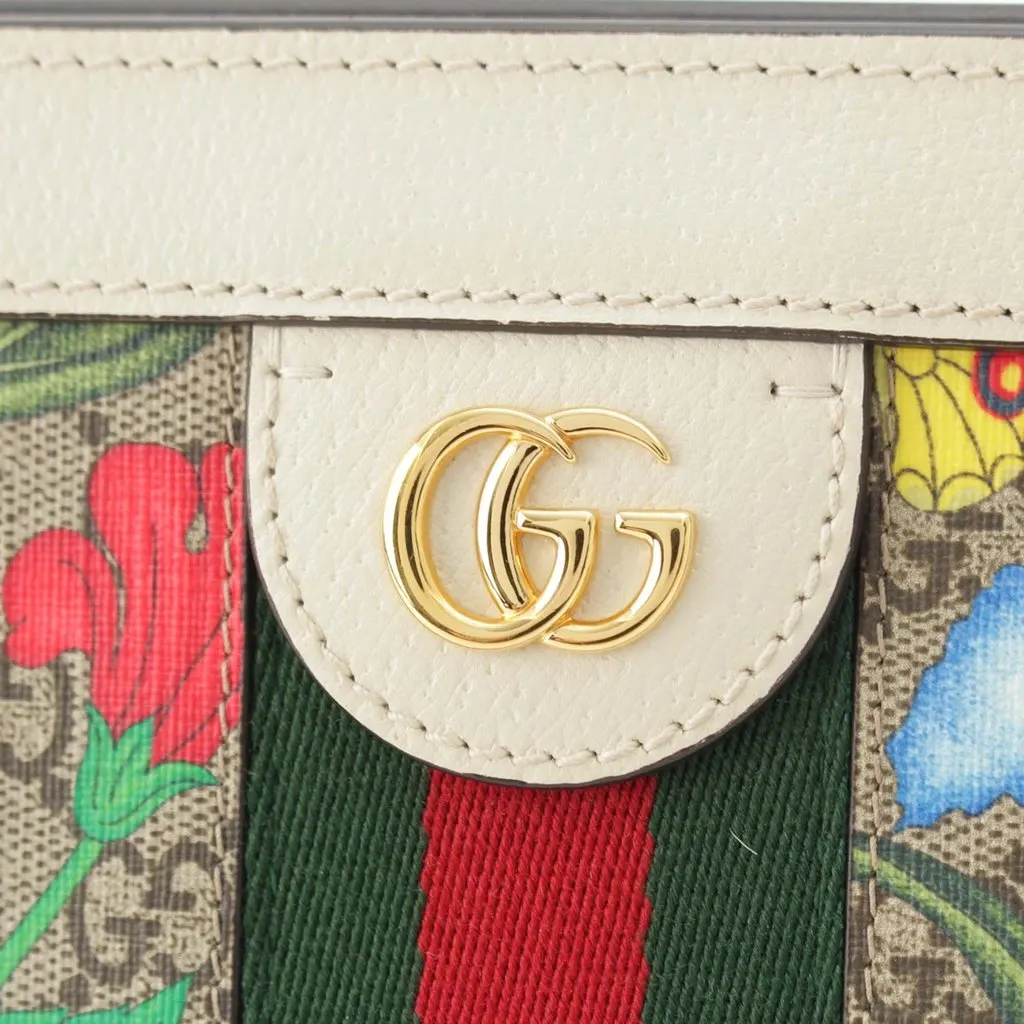 Gucci Small GG Supreme Flora Web Ophidia Chain Crossbody Beige Very good - Box View