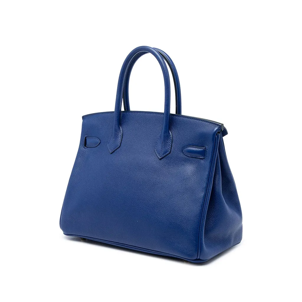 Hermès Togo Birkin Retourne 30 Blue Leather Very good - Back View