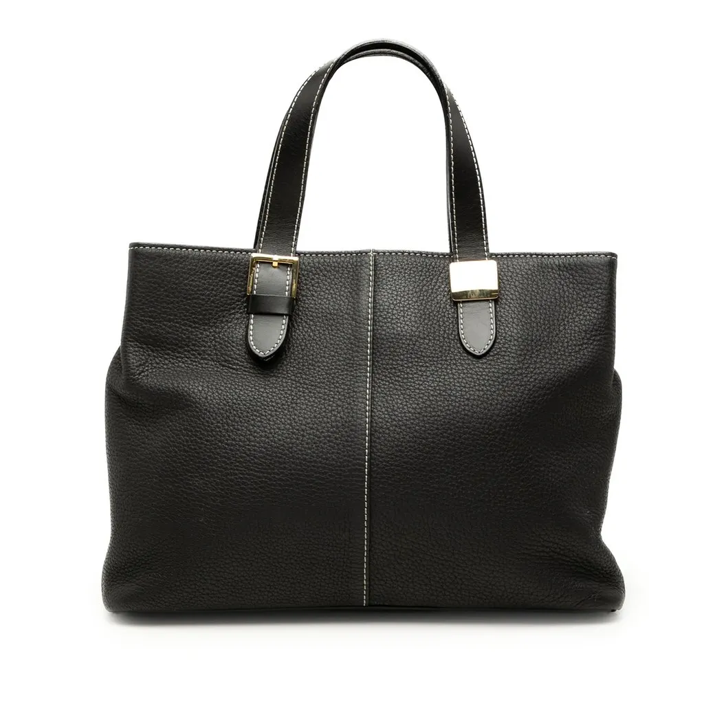 Burberry Leather Tote Black Leather Very good - Front View