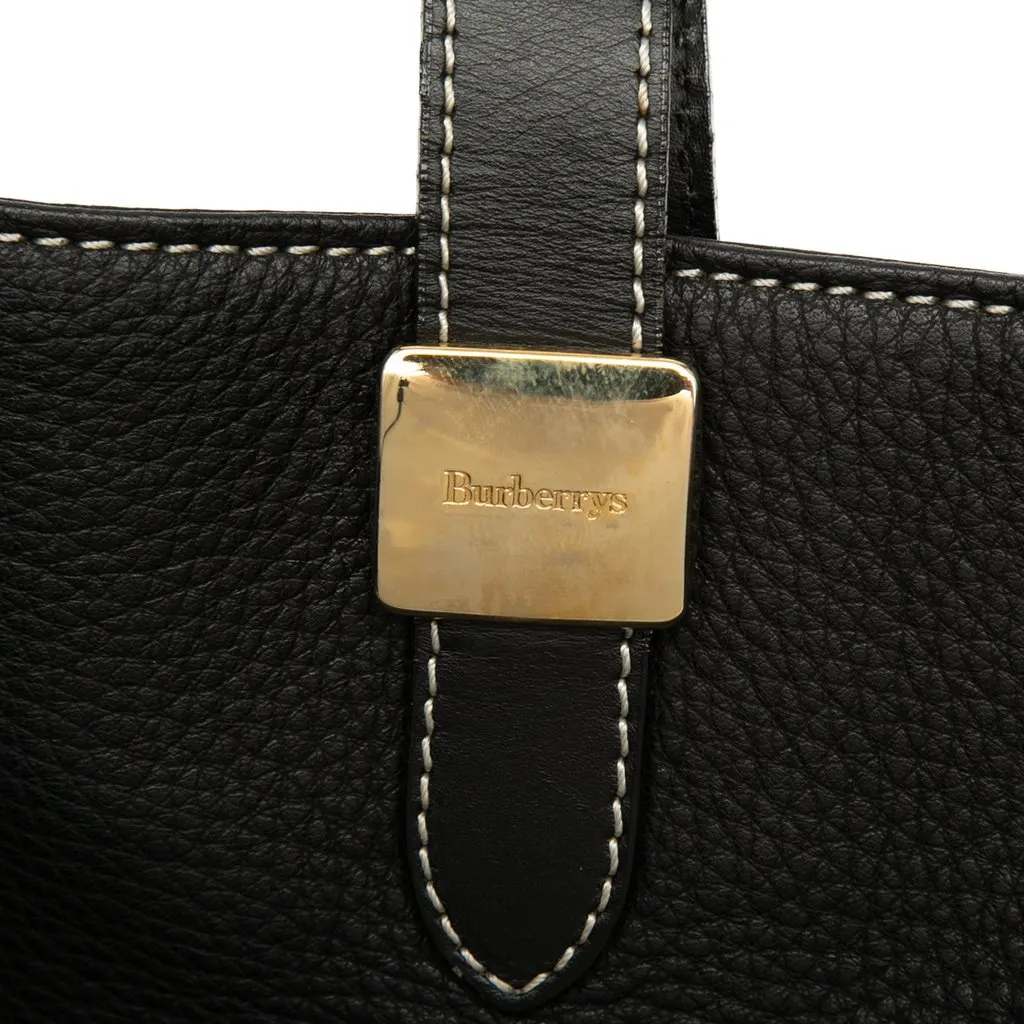 Burberry Leather Tote Black Leather Very good - Box View