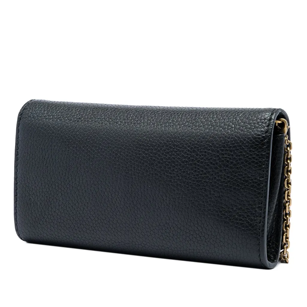 Dior Calfskin JAdior Wallet On Chain Black Leather Good - Back View