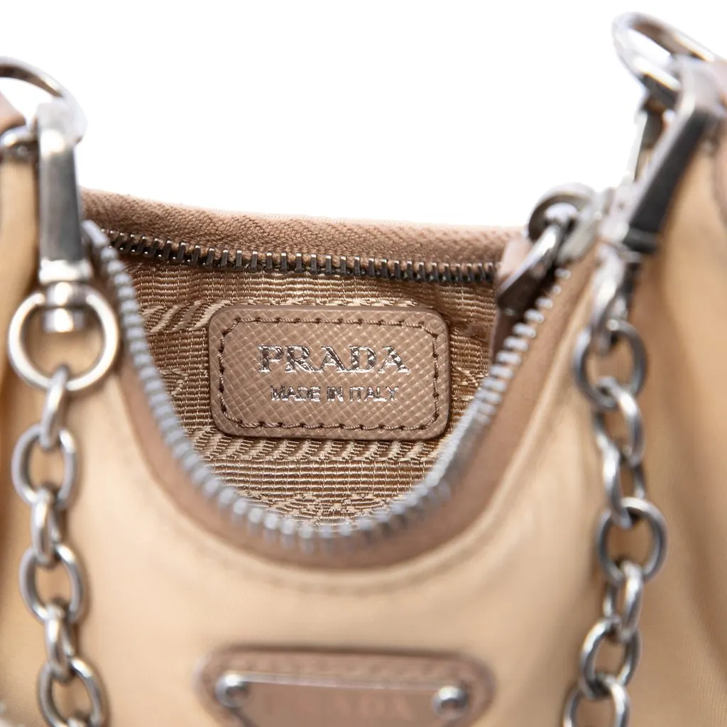 Prada Mini Tessuto Re Edition 2005 Satchel Beige Very good - Box View
