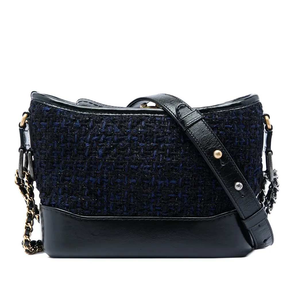 Chanel Small Tweed Gabrielle Crossbody Black Tweed Very good - Front View
