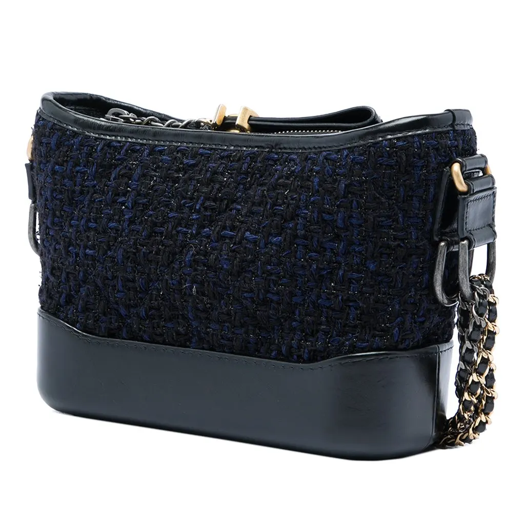 Chanel Small Tweed Gabrielle Crossbody Black Tweed Very good - Back View