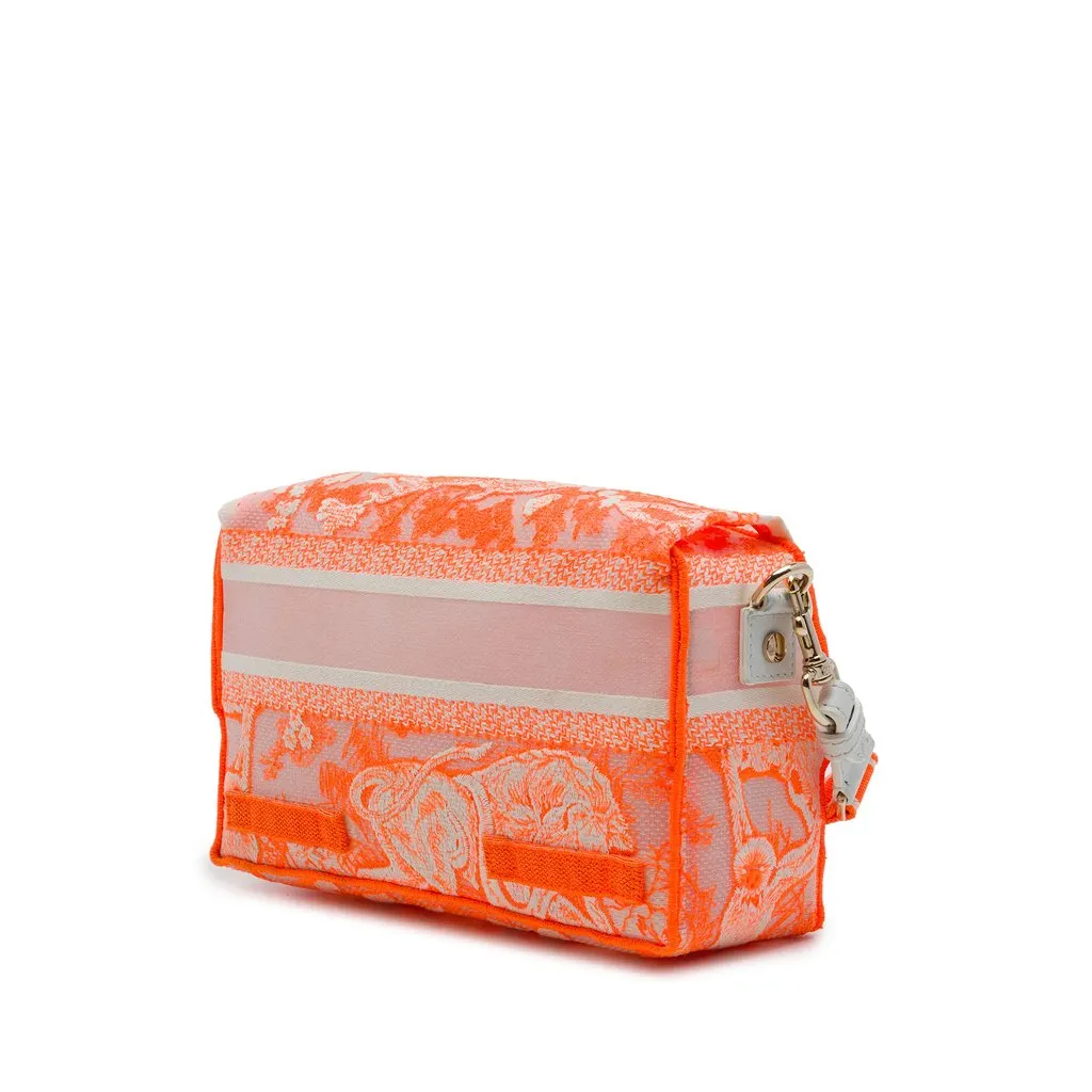 Dior Small Embroidered Canvas Toile de Jouy Diorcamp Messenger Bag Orange Canvas Very good - Back View