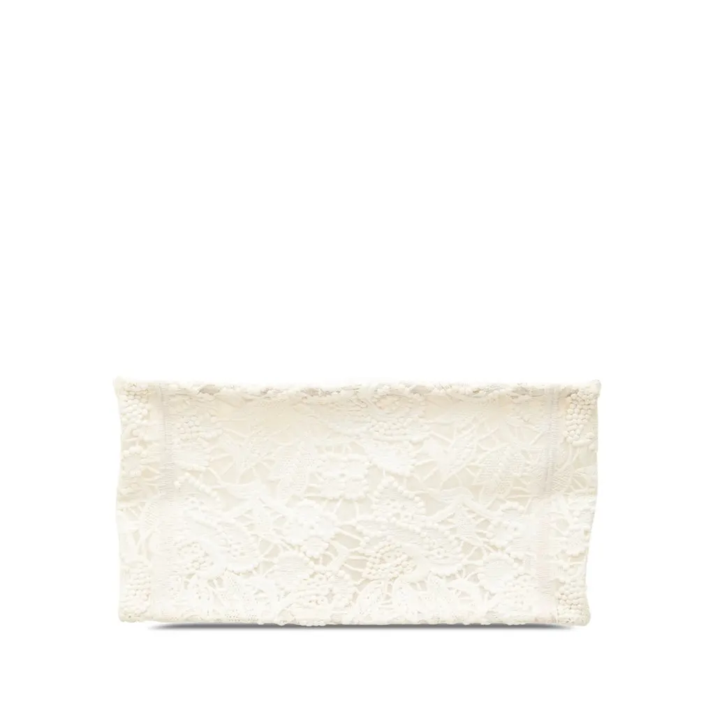 Dior Small Embroidered Mesh Macrame Book Tote White Very good - Inside View