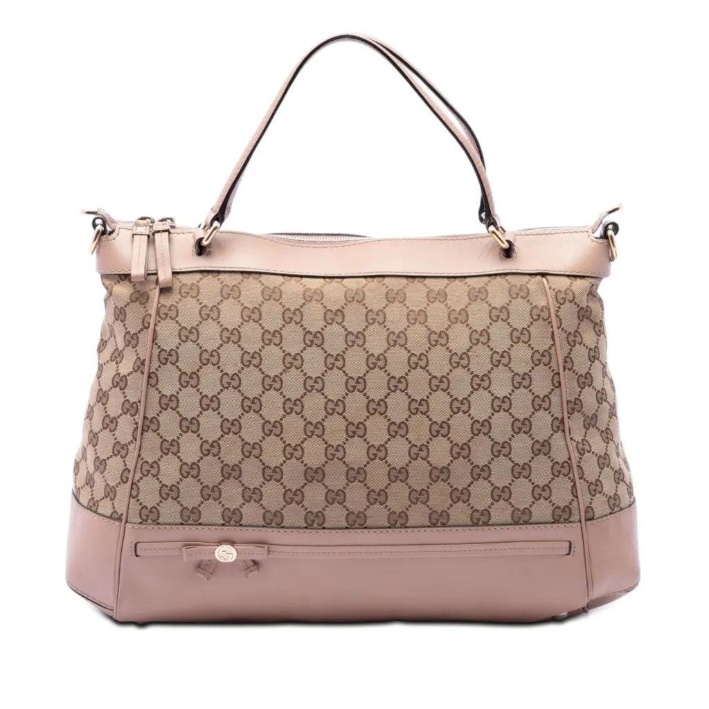 Gucci GG Canvas Mayfair Satchel Beige Very good - Front View