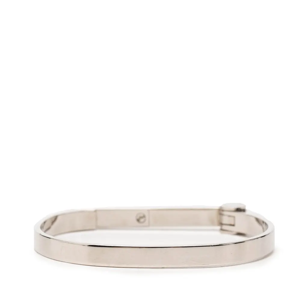 Louis Vuitton Brass Hinge Lock Bangle Silver Metal Very good - Inside View