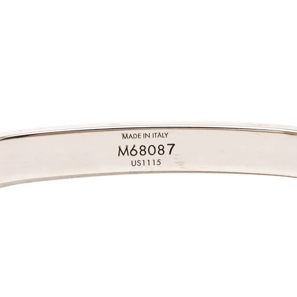 Louis Vuitton Brass Hinge Lock Bangle Silver Metal Very good - Model View