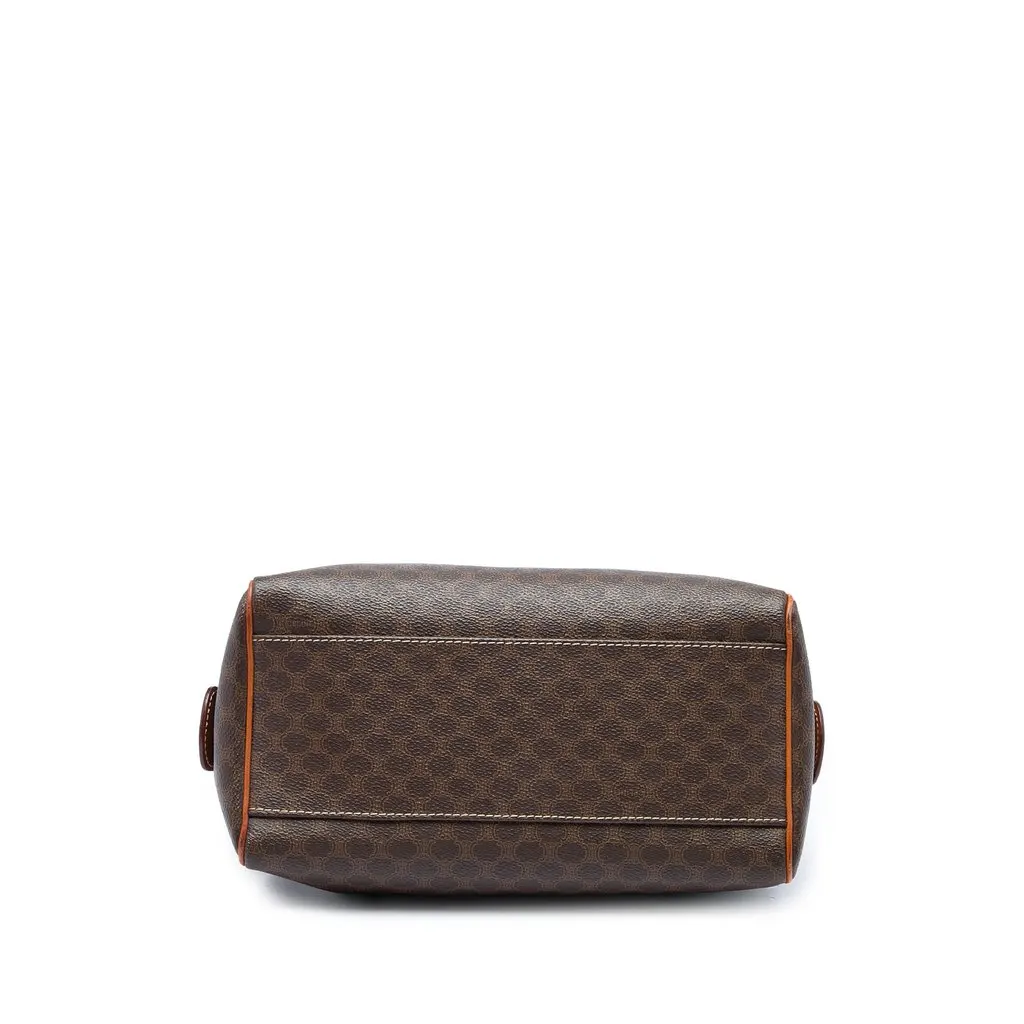 Celine Macadam Coated Canvas Satchel Brown Canvas Good - Inside View