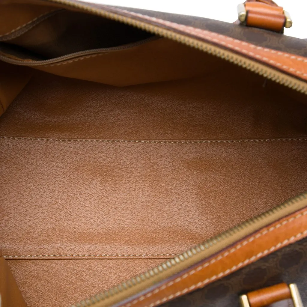 Celine Macadam Coated Canvas Satchel Brown Canvas Good - Model View