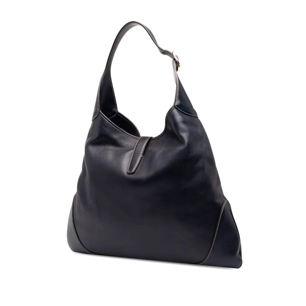 Gucci Calfskin Web Jackie O Bouvier Hobo Blue Leather Very good - Back View