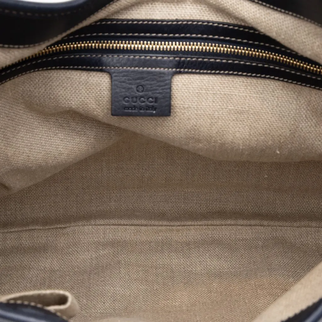 Gucci Calfskin Web Jackie O Bouvier Hobo Blue Leather Very good - Model View