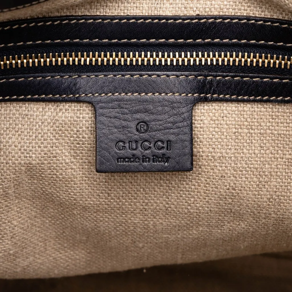 Gucci Calfskin Web Jackie O Bouvier Hobo Blue Leather Very good - Box View