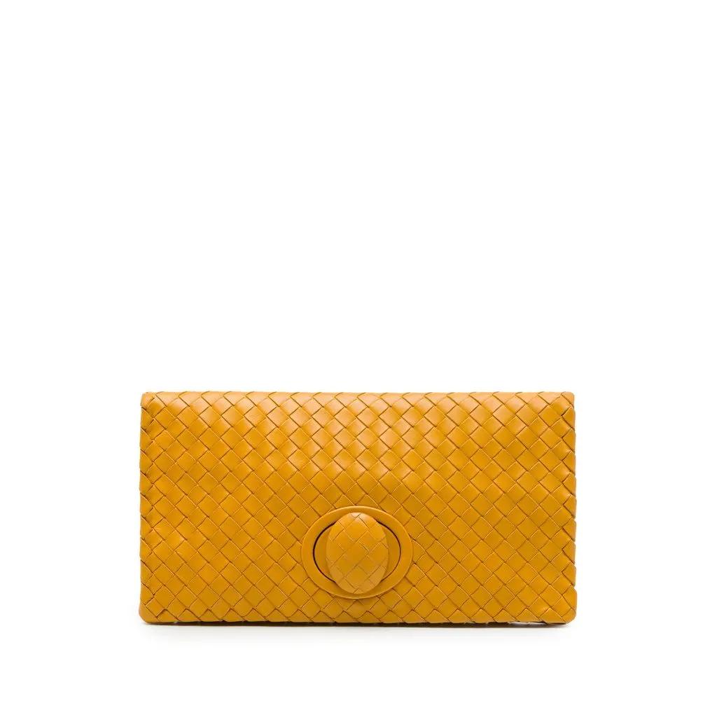 Bottega Veneta Nappa Intrecciato Turn Lock Clutch