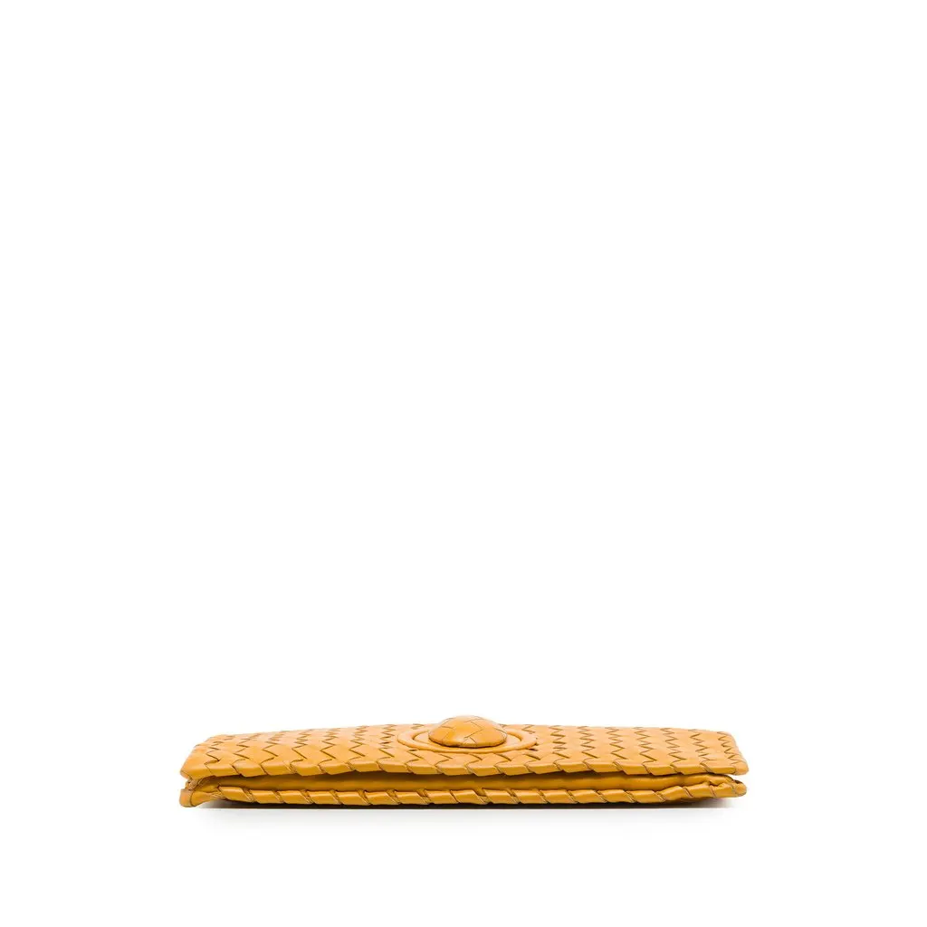 Bottega Veneta Nappa Intrecciato Turn Lock Clutch Yellow Leather Very good - Inside View