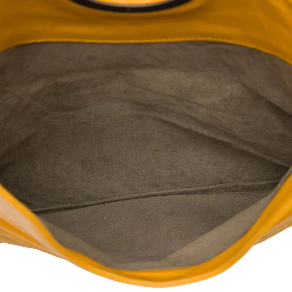 Bottega Veneta Nappa Intrecciato Turn Lock Clutch Yellow Leather Very good - Model View