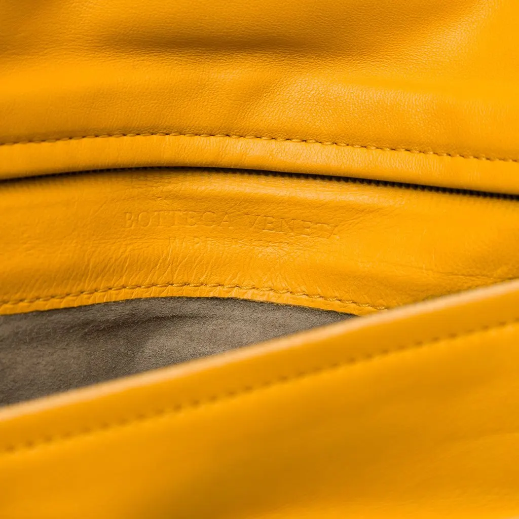 Bottega Veneta Nappa Intrecciato Turn Lock Clutch Yellow Leather Very good - Box View