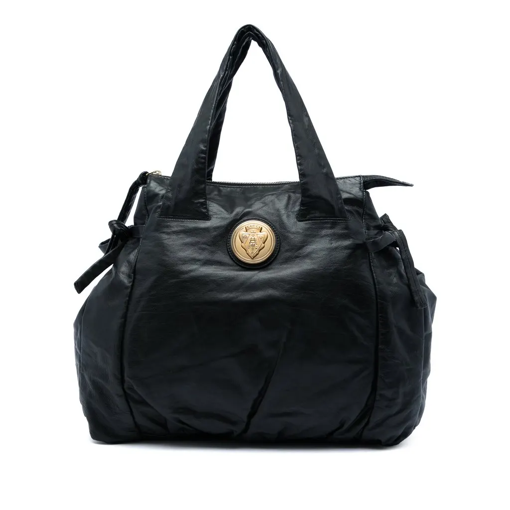 Gucci Large Calfskin Hysteria Tote Black Leather Very good - Front View